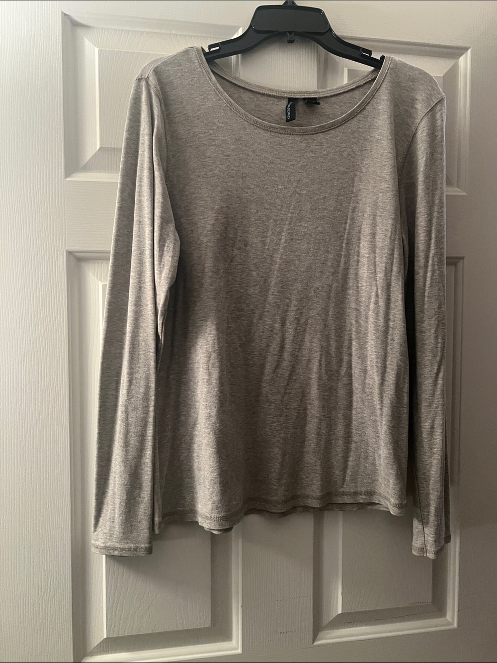 Cynthia Rowley Heather Gray Long Sleeve Scoop Neck Top